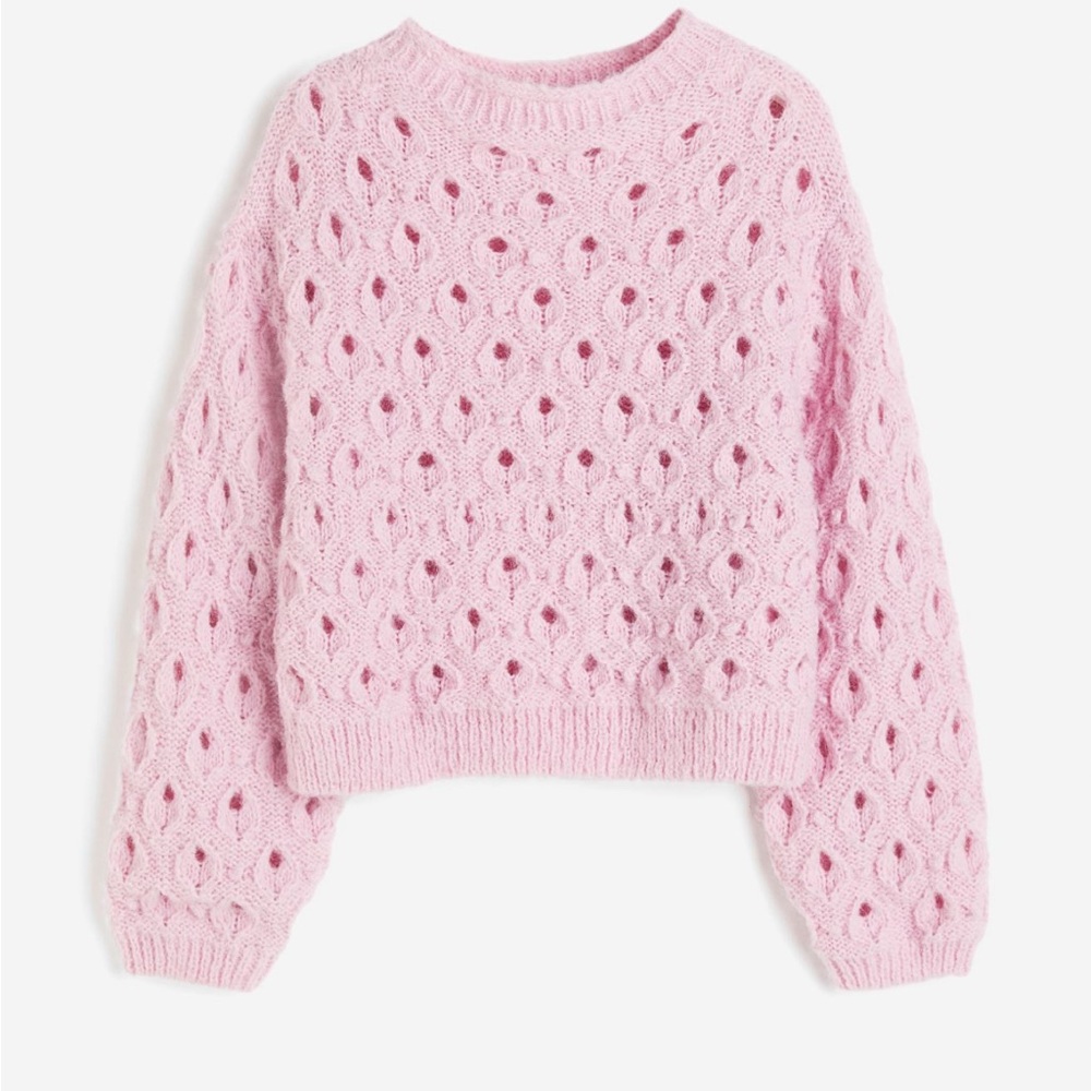 H&M Divided pink textured hole sweater